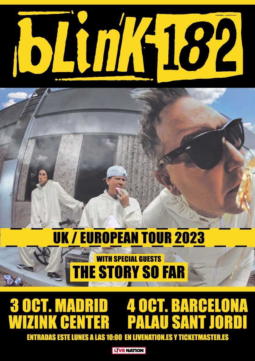 concierto de Blink-182 en España. concierto en madrid de Blink-182 en 2023