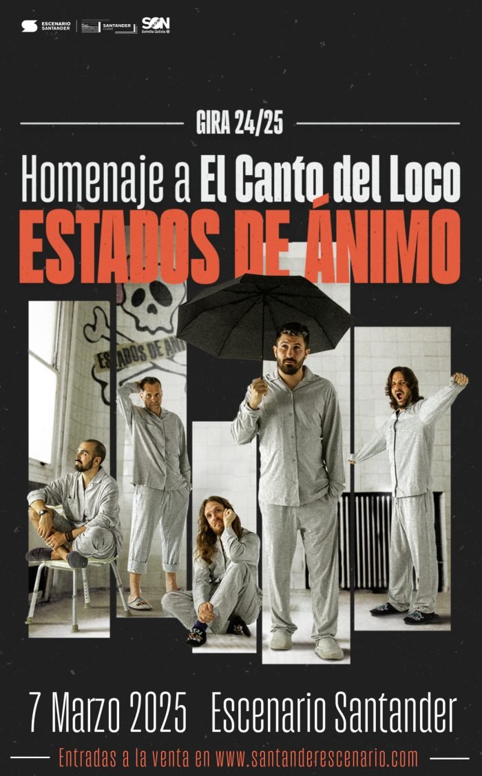 Concierto en Santander de Estados de Ánimo – Homenaje a El Canto del Loco, en la Sala Escenario Santander (Cantabria), el 7 de marzo de 2025 a las 21:00.