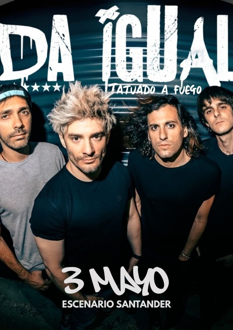 Concierto en Santander de Da Igual, el 3 de mayo de 2025, en la Sala Escenario Santander de Santander, a las 20:30h. 