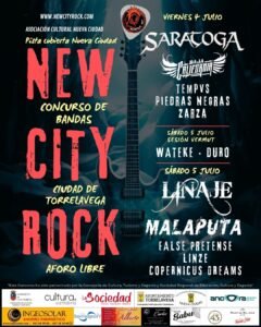 El concurso de Bandas New City Rock, se celebrará el 4 y 5 de julio de 2025, en Nueva Ciudad Torrelavega (Cantabria).