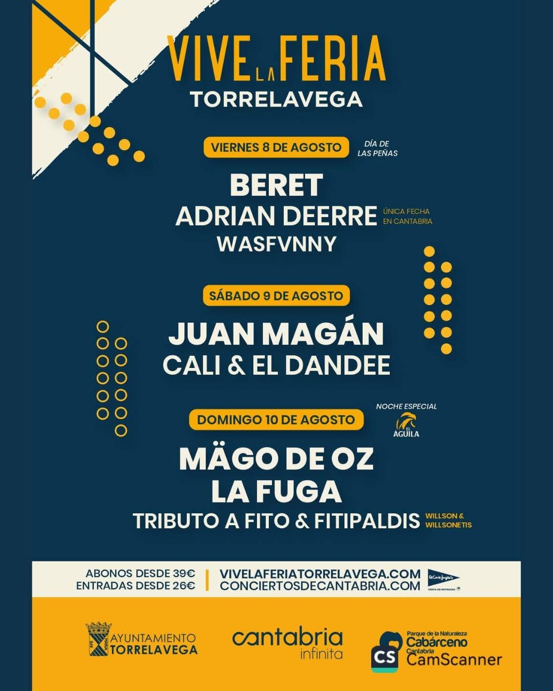 El Festival Vive la Feria se celebrará del 8 al 11 de agosto de 2025, en Torrelavega.