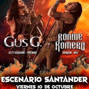 Concierto en Santander de Ronnie Romero & Gus G., el 10 de octubre de 2025, a las 21:00h, en la Sala Escenario Santander.