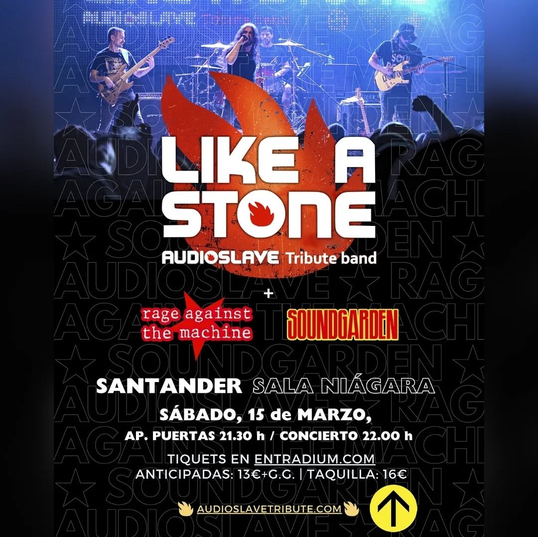 Concierto en Santander de Like a Stone el 15 de marzo de 2015 a las 22:00h, en la Sala Niágara de Santander (Cantabria).