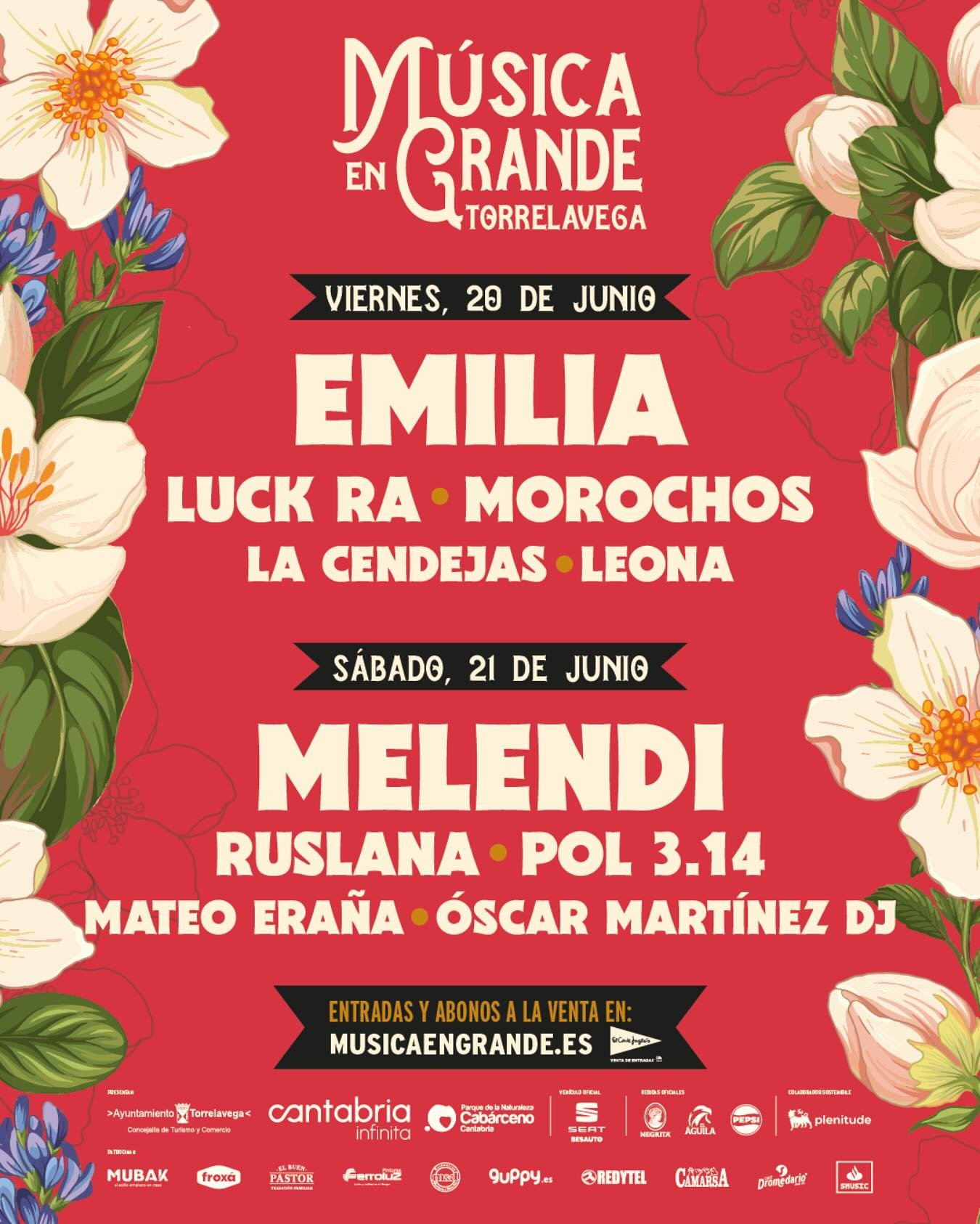 Festival música en grande torrelavega 2025. entradas melendi cantabria