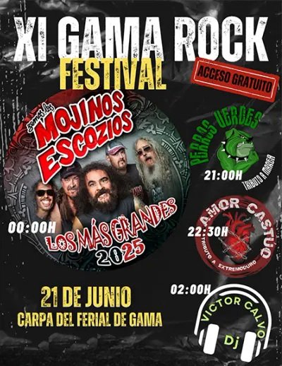 Llega la XI Edición del Gama Rock Festival, el 21 de junio en la Carpa del Ferial de Gama. Acceso gratuito.