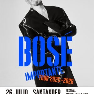Concierto en Santander de Miguel Bosé, en el Festival Magdalena en Vivo en Cantabria. El concierto será el día 26 de julio de 2025 a las 20:00.