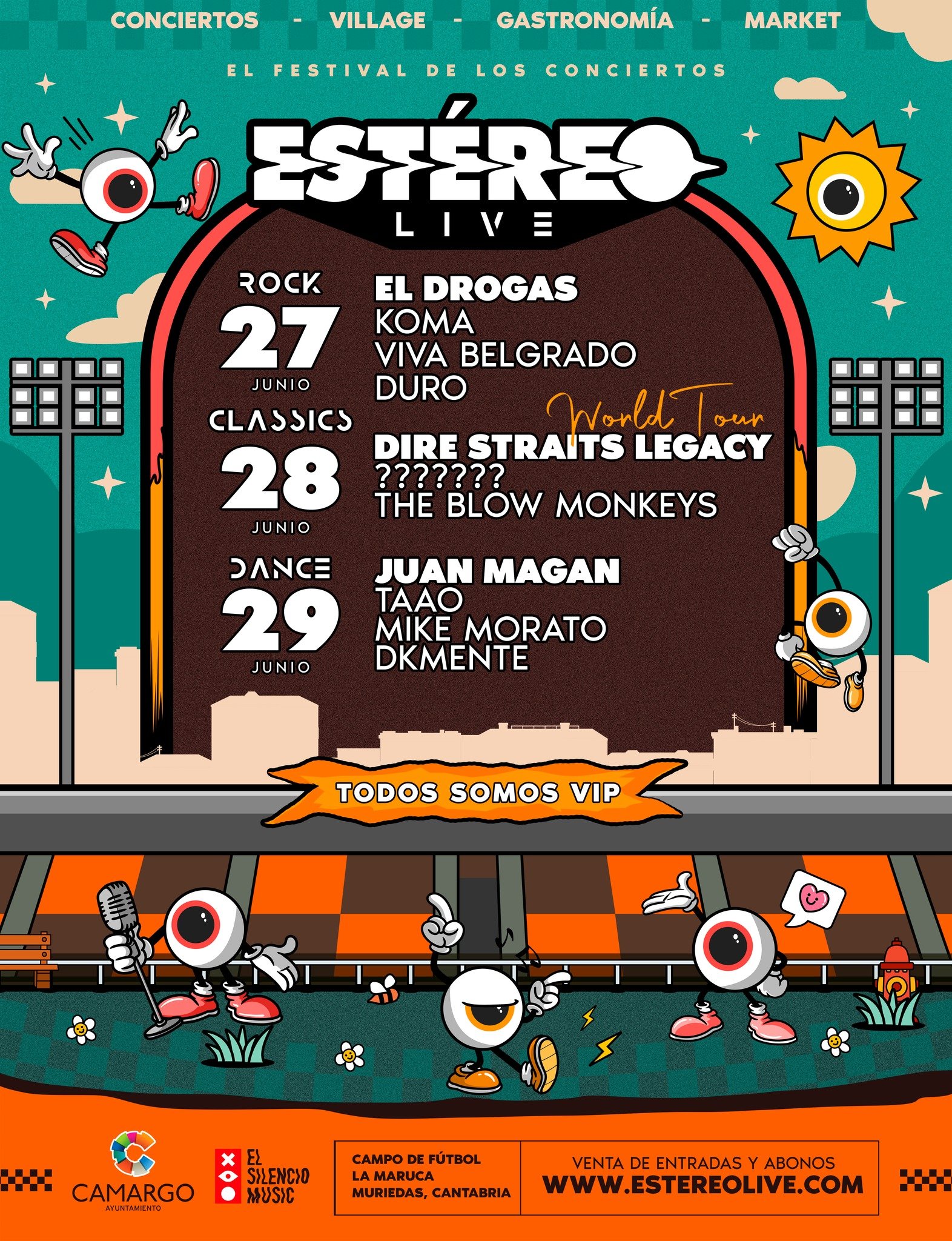 El Festival Estereo Live se celebrará los días 27, 28 y 29 de Junio de 2025 en el Campo de Fútbol La Maruca en Muriedas (Cantabria).