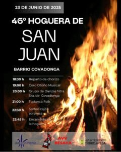 Concierto de Tudanca Folk en la Fiestas de San Juan del Barrio Covadonga el 23 de junio de 2025.