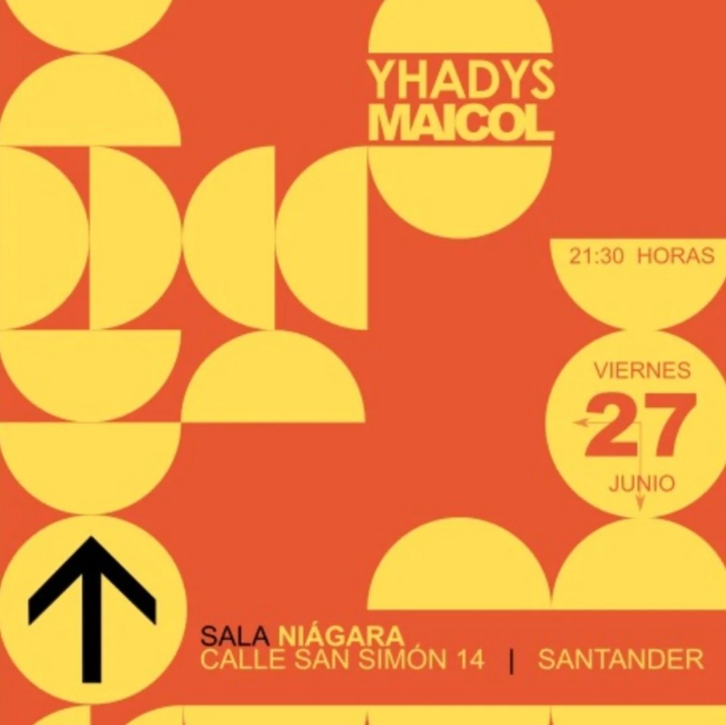 Concierto de Yhadys + Maicol en la Sala Niágara de Santander el 27 de junio de 2025 a las 21:30.