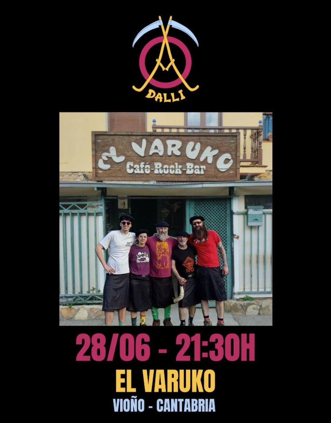 Concierto de Dalli el 28 de junio de 2025 en el Varuko de Vioño (Cantabria), a las 21:30.
