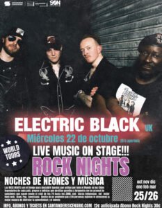 Concierto de Electric Black en la Sala Escenario Santander el 22 de octubre de 2025 a las 20:30.