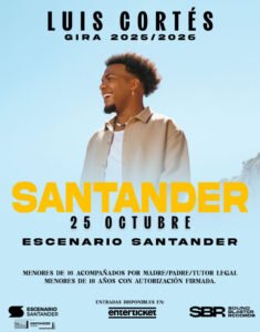Concierto Luis Cortés el 25 de octubre de 2025, en la Sala Escenario Santander a las 20:30h.