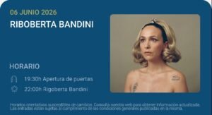 Rigoberta Bandini - Noches del Botánico 2026 Real Jardín Botánico Alfonso XIII Madrid