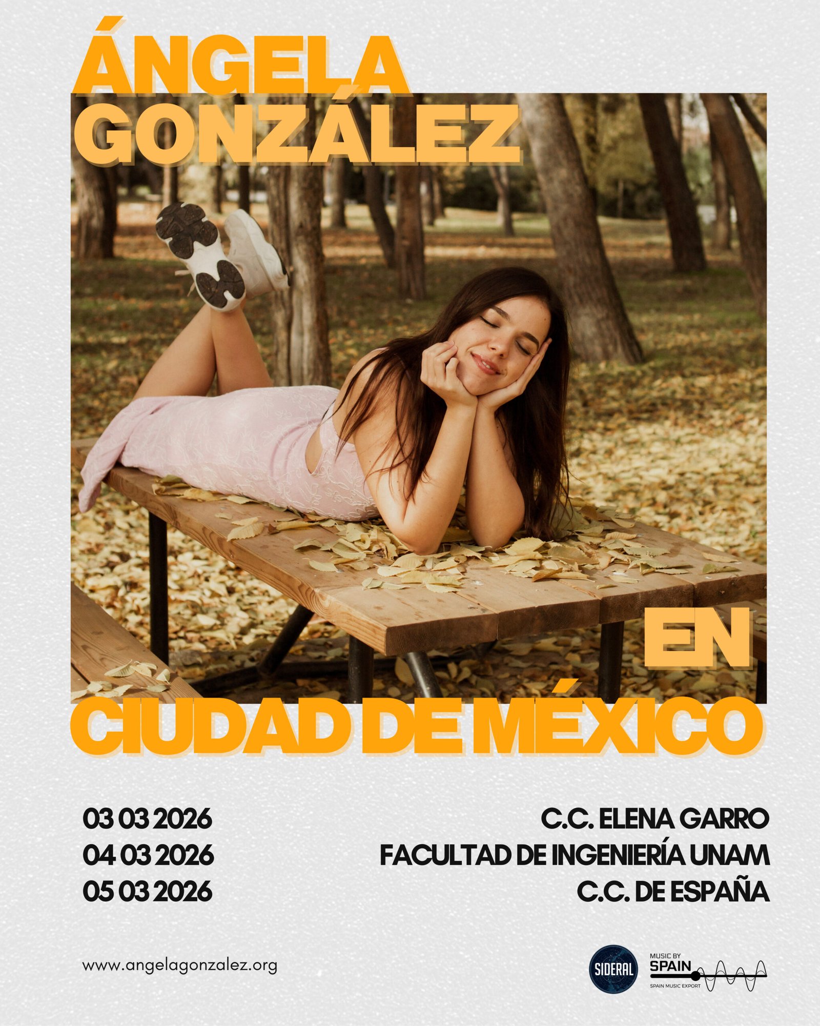 💥 ÁNGELA GONZÁLEZ, ESTE MARZO EN CIUDAD DE MÉXICO