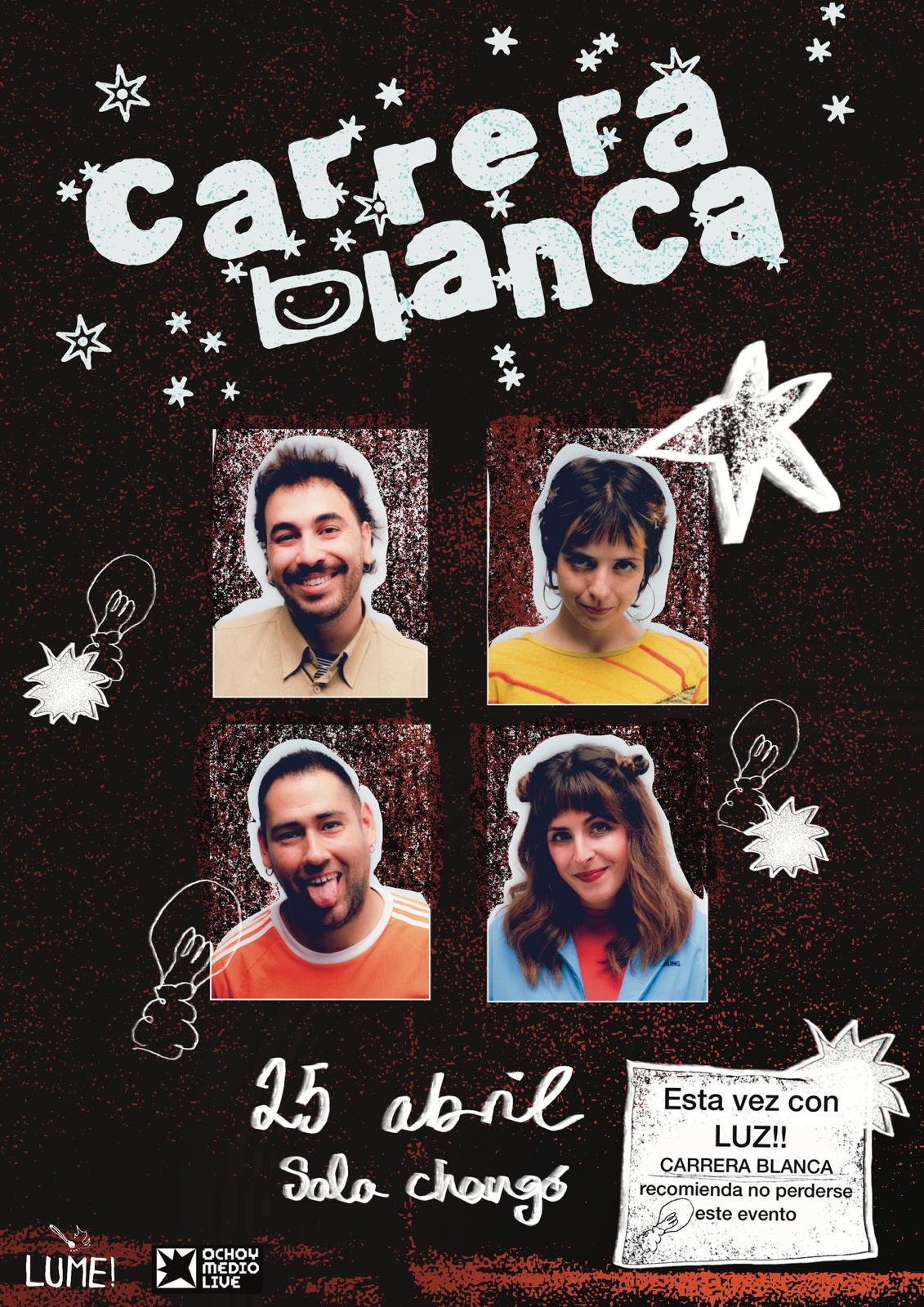 Carrera Blanca presenta su disco debut en la sala Changó de Madrid el 25 de abril. La banda madrileña debutará en vivo con su indie pop tras el apagón que