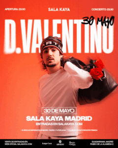 Sala Kaya avisa de que quedan las últimas 100 entradas para el concierto de D'Valentino, que actuará en Guadarrama el 30 de mayo de 2026.