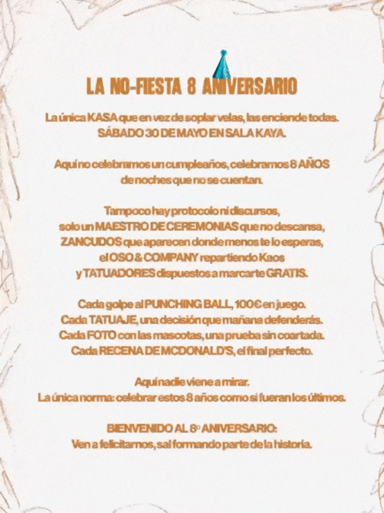 Sala Kaya cierra temporada y celebra su aniversario el 30 de mayo en Guadarrama con las últimas 50 entradas disponibles.