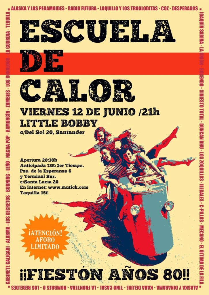 Fiesta Años 80 con Escuela de Calor