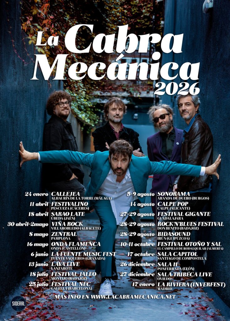 La Cabra Mecánica amplía su gira 2026-2027 con nuevas fechas en Calpe, Ponferrada, Oviedo y Madrid