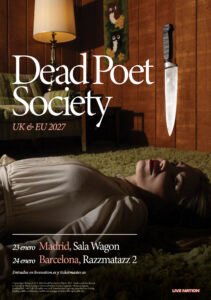 Dead Poet Society regresa a España en enero de 2027 con dos conciertos en Madrid y Barcelona. Escucha su nuevo sencillo Roach y asegura tu entrada.
