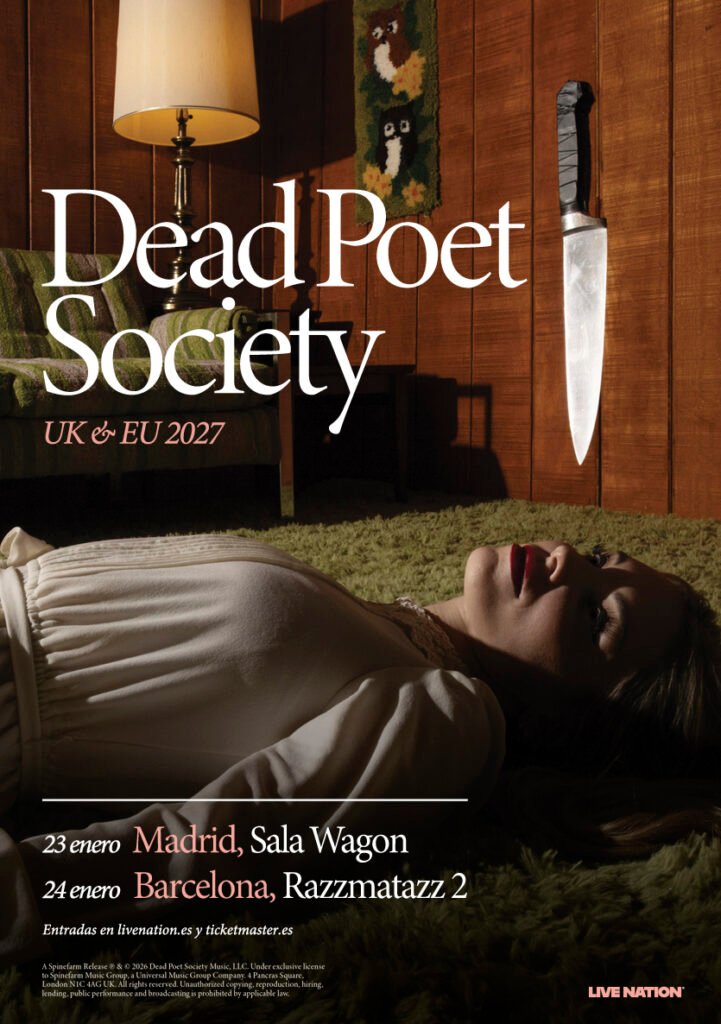 Dead Poet Society regresa a España en enero de 2027 con dos conciertos en Madrid y Barcelona. Escucha su nuevo sencillo Roach y asegura tu entrada.