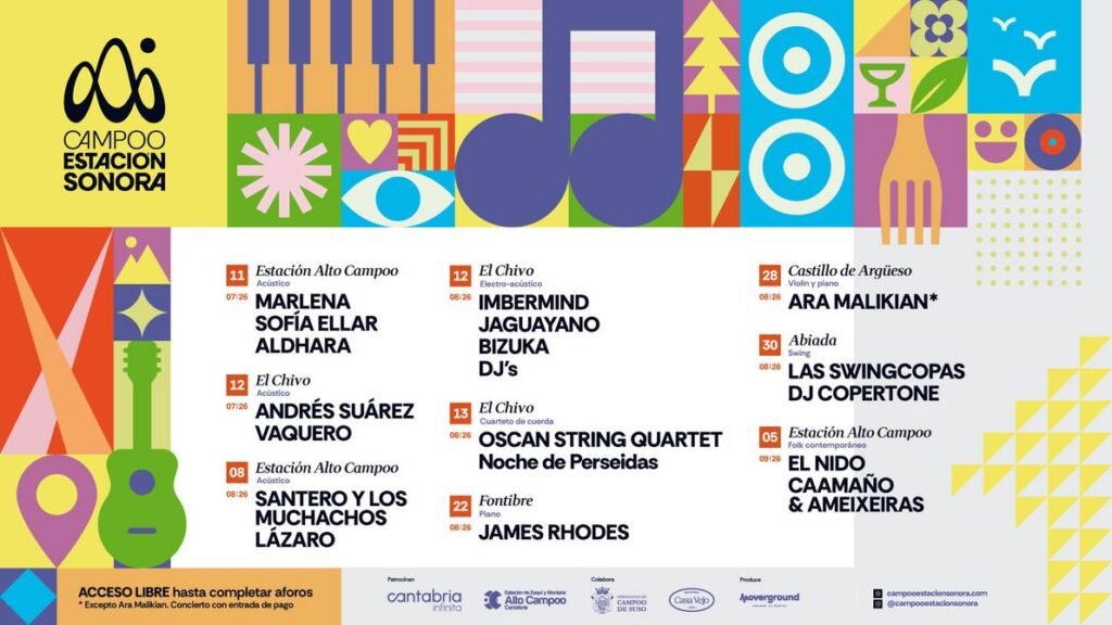 Campoo Estación Sonora arranca este fin de semana con conciertos de Sofía Ellar y Andrés Suárez en escenarios naturales únicos de Campoo, Cantabria, un