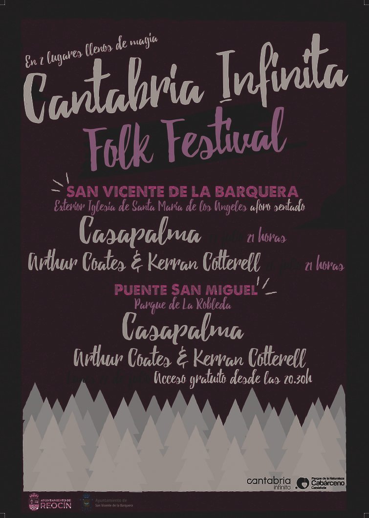 Cantabria Infinita Folk Festival 2026 confirma cartel con Casapalma y Arthur Coates & Kerran Cotterell; conciertos gratuitos en julio en San Vicente de la