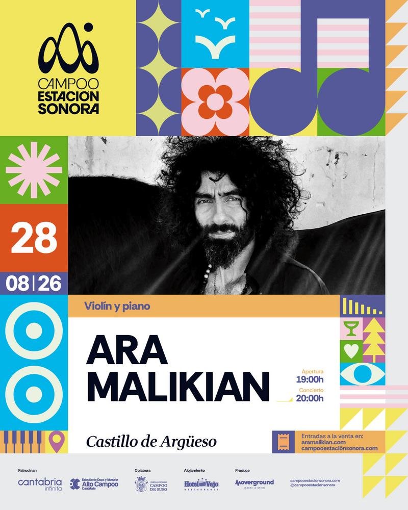 Ara Malikian actuará el 28 de agosto en el Castillo de Argüeso dentro de Campoo Estación Sonora; las entradas se venden desde el 15 de julio.