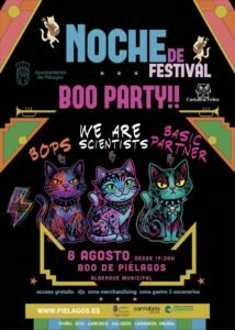 El 8 de agosto, We Are Scientists actúa como cabeza principal del festival familiar Boo Party!! en Piélagos, una entrada gratuita con neones, pop y