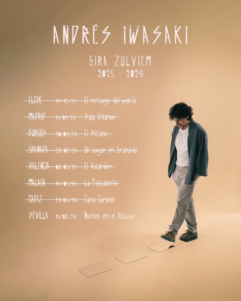 Andrés Iwasaki presenta su álbum Zulviem en directo el 14 de agosto en Sevilla, un disco íntimo que fusiona pop y folclore latino americano marcando su