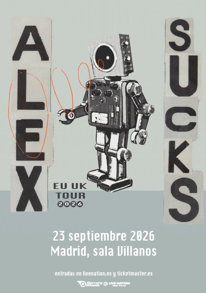 ALEXSUCKS llega a Madrid el 23 de septiembre con su gira europea para presentar Autopilot, su nuevo álbum de rock alternativo en la Sala Villanos.