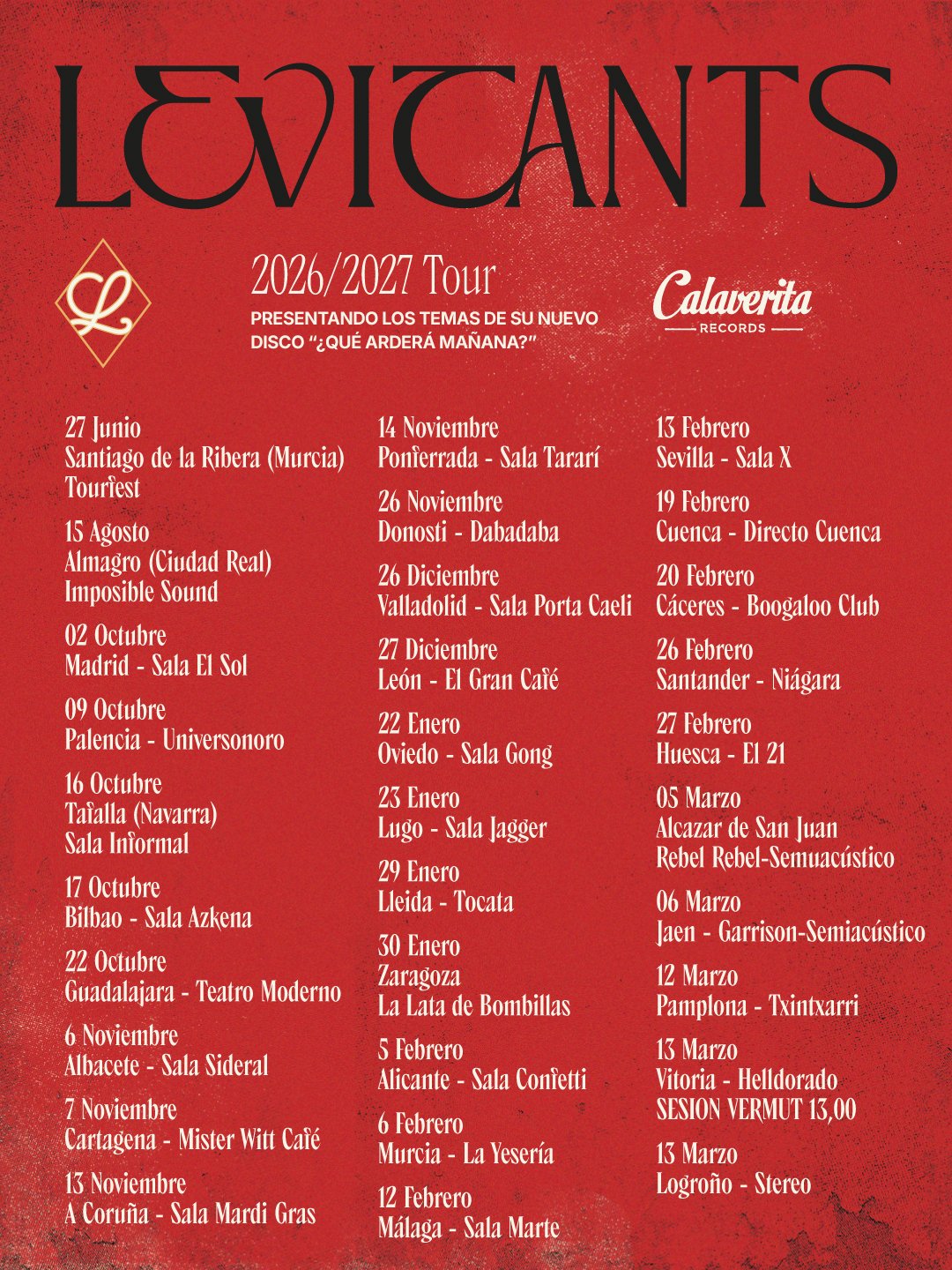 LEVITANTS presenta ¿Qué arderá mañana?, su nuevo álbum en castellano y anuncia gira por España