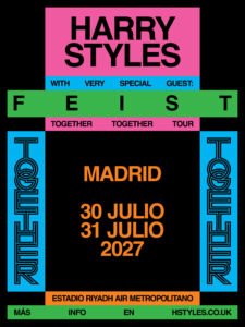 Harry Styles amplía Together, Together en 2027 con 25 conciertos y dos fechas en Madrid, en el Riyadh Air Metropolitano