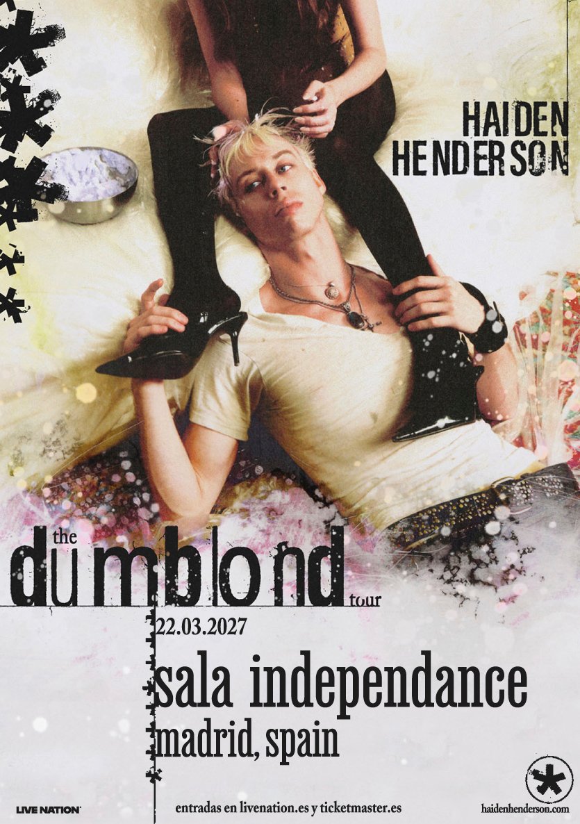 Haiden Henderson anuncia The Dumb Blond Tour: Madrid lo recibirá el 22 de marzo de 2027 en la Sala Independance, con entradas desde 27 euros.
